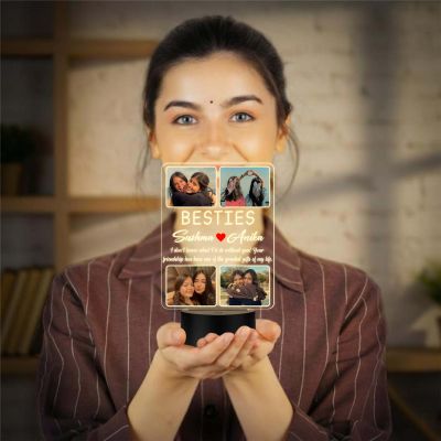 Personalized Bestie Photo Frame LED Night Lamp with Warm White Light & USB Powered  Long Distance Friendship Gift for Best Friend, Soul Sister, and BFF  Birthday Gift for Bestie